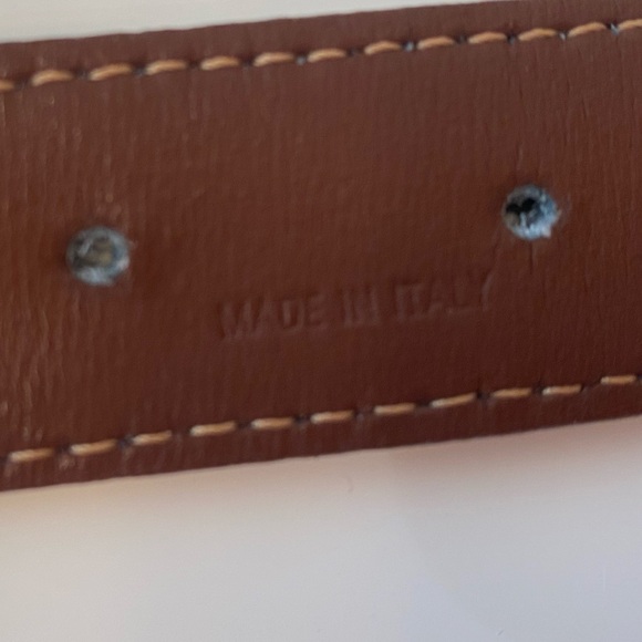 BURBERRY PLAID LEATHER BELT W GOLD BUCKLE DETAIL - Picture 4 of 4